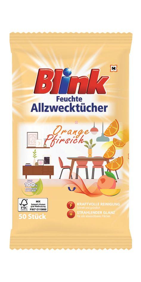 Blink Feuchte Allzwecktücher Orange Pfirsich