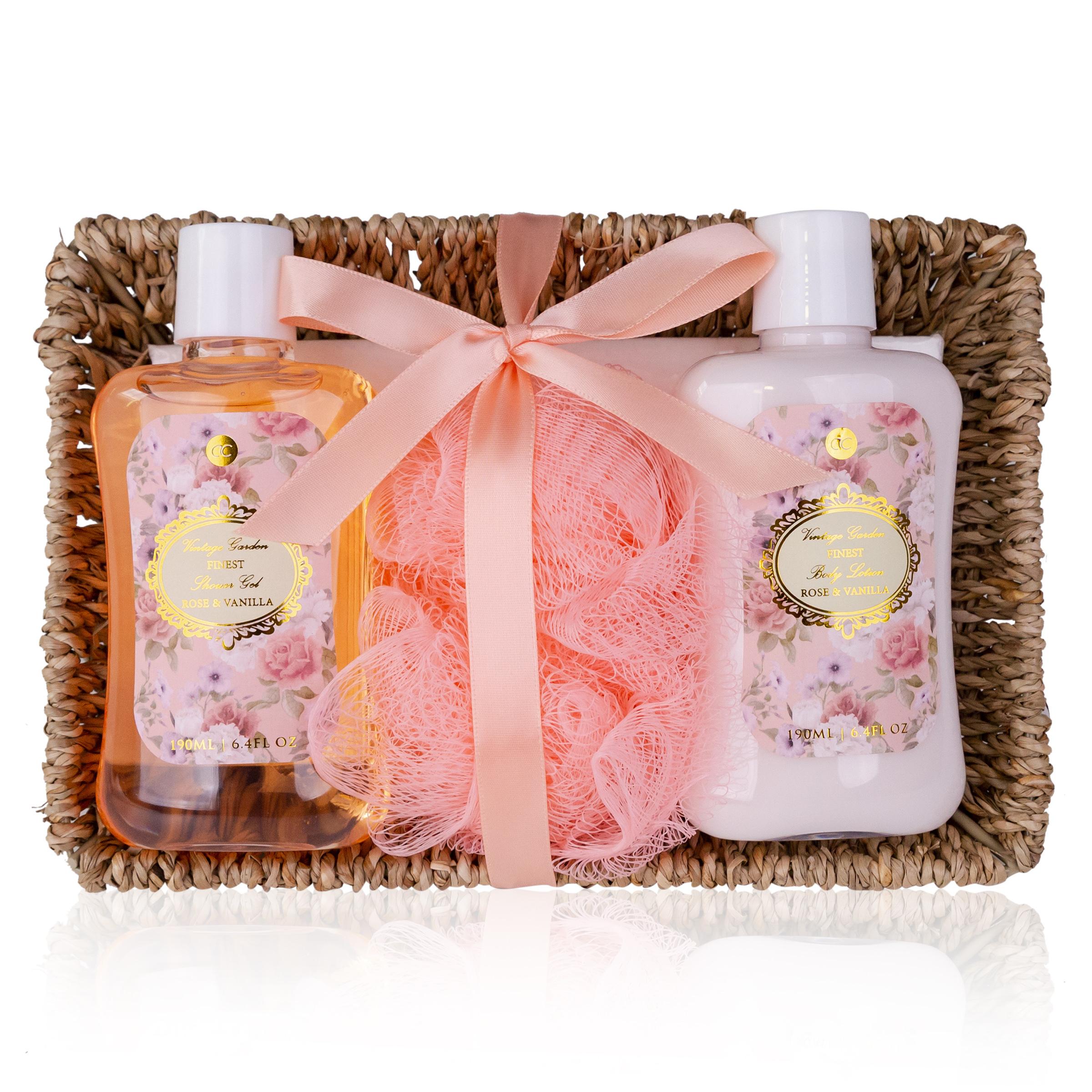 Accentra Rose im Seegraskörbchen Geschenkpackung