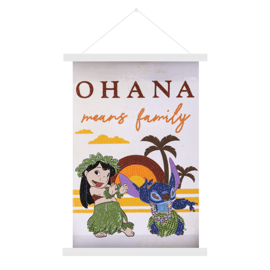Craft Buddy - Crystal Art Diamond Painting Ohana Means Family Disney Mini  Scroll Kit 20x30 cm